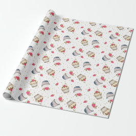 Strawberry Cupcake Birthday Wrapping Paper - Niedl Geschenkpapier