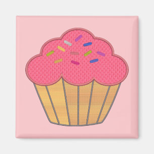 Strawberry Cupcake Imitate Stickerei drucken Magnet