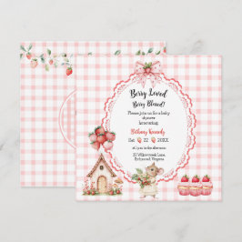 Strawberry Cupcake Mouse Kinderdusche Einladung