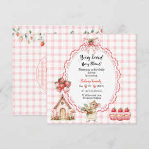 Strawberry Cupcake Mouse Kinderdusche Einladung