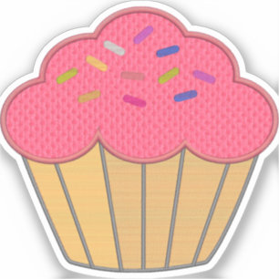 Strawberry Cupcake Stickerei Print Aufkleber
