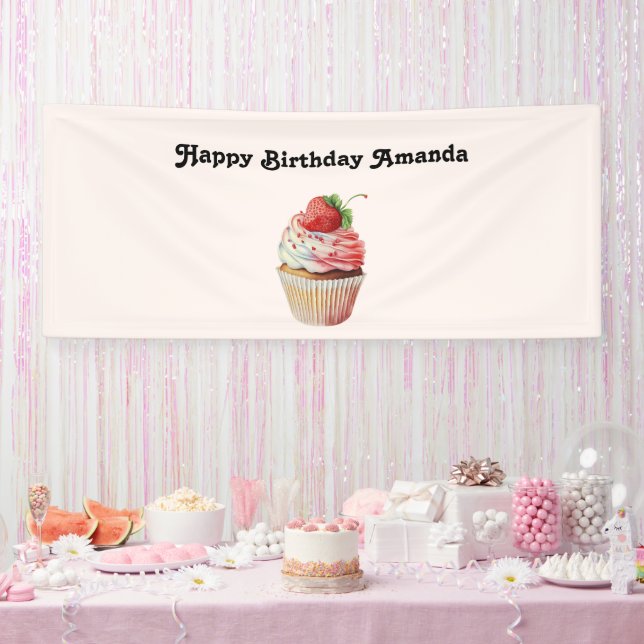 Strawberry Cupcake Sweet Dessert Geburtstag Banner (Party)