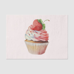 Strawberry Cupcake Sweet Dessert Seidenpapier