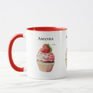 Strawberry Cupcake Sweet Dessert Tasse