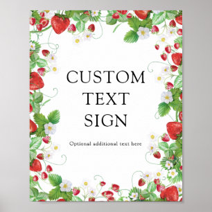 Strawberry Custom Text Brautparty Poster