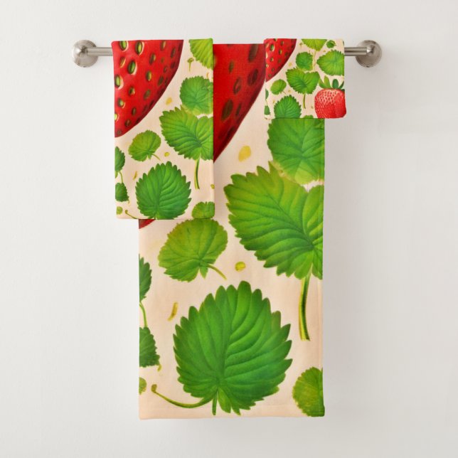 Strawberry Dadaist Artwork Badhandtuch Set (Insitu)