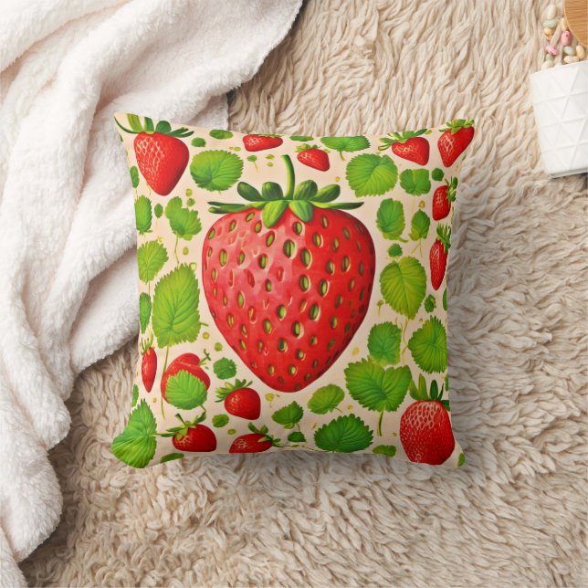 Strawberry Dadaist Artwork Kissen (Decke)