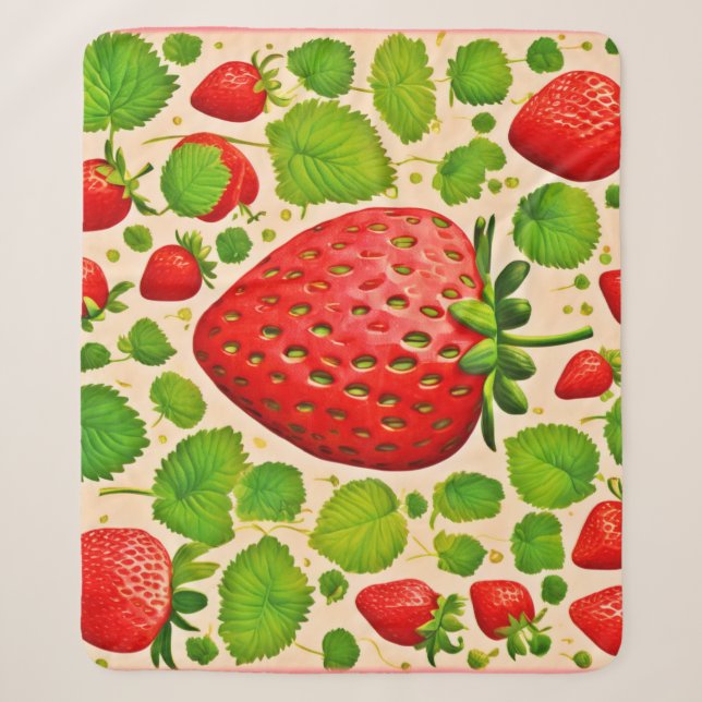 Strawberry Dadaist Artwork Sherpadecke (Vorderseite)