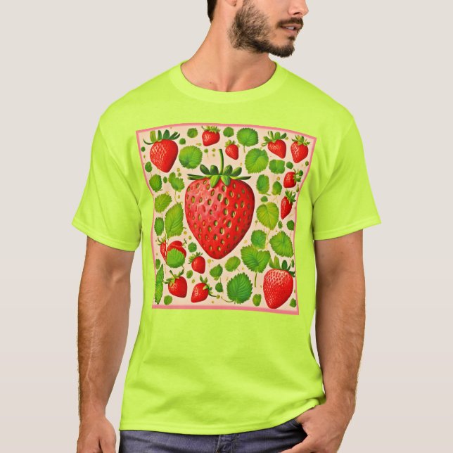 Strawberry Dadaist Artwork T-Shirt (Vorderseite)