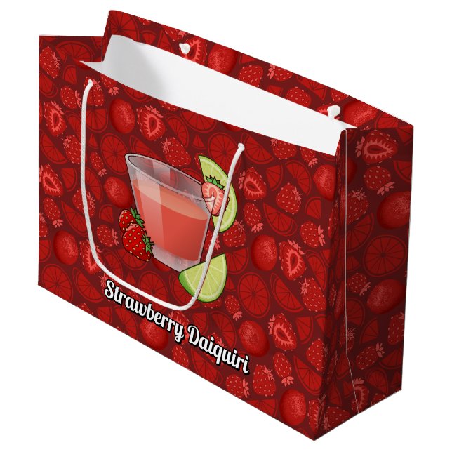 Strawberry Daiquiri Große Geschenktasche Große Geschenktüte (Vorderseite Schrägansicht)