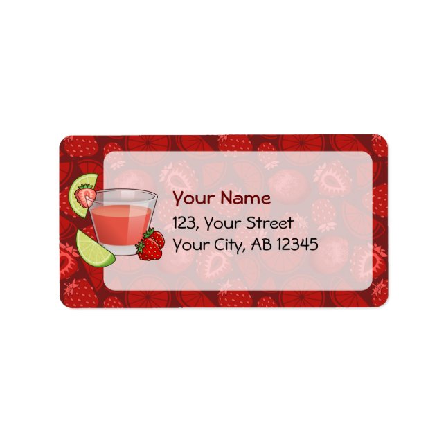 Strawberry Daiquiri Label Adressaufkleber (Vorne)
