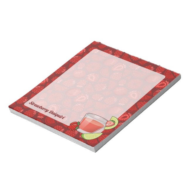 Strawberry Daiquiri Notepad Notizblock (Rotiert)