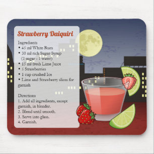 Strawberry Daiquiri Recipe Mouse Pad Mousepad