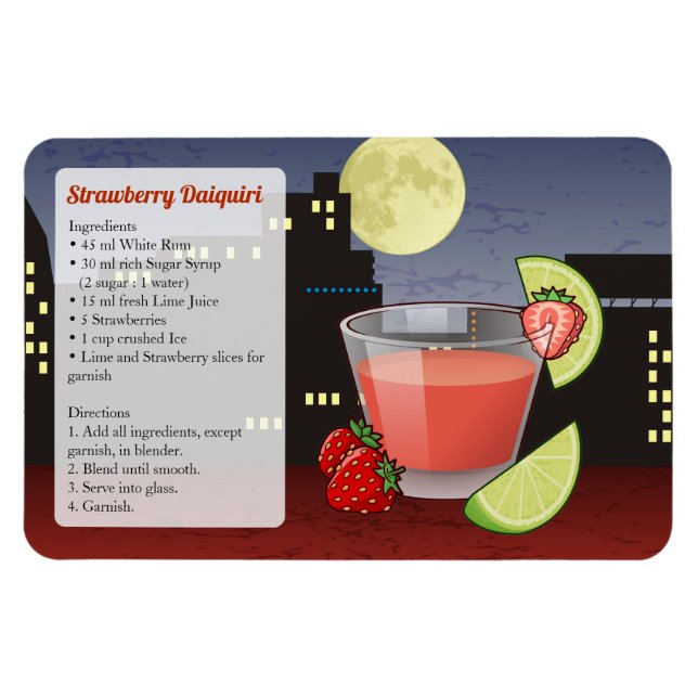 Strawberry Daiquiri Rezept Magnet (Horizontal)
