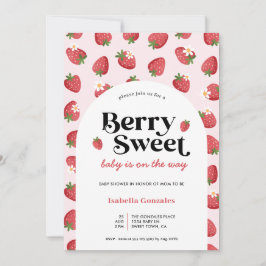 Strawberry Daisies Pink Berry Sweet Shower Einladung
