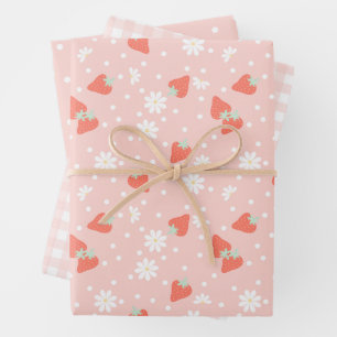 Strawberry Daisy Berry Sweet Birthday Party Geschenkpapier Set