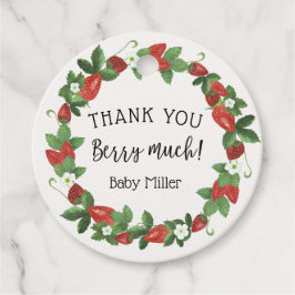 Strawberry Danke Berry Much Favor Tags Geschenkanhänger