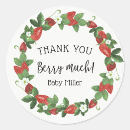Strawberry Danke Berry Much Favor Tags Runder Aufkleber