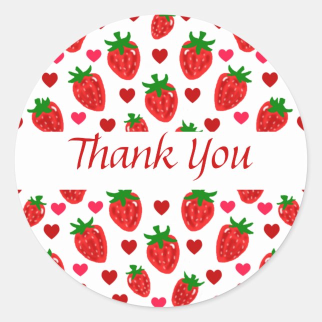Strawberry danke dir Stickers (Vorderseite)