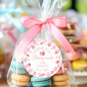 Strawberry danke Ihnen Berry Much für Ihren Besuch Runder Aufkleber