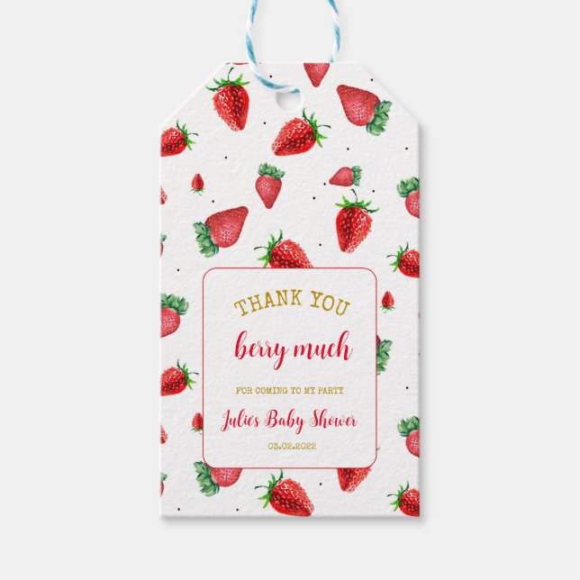 Strawberry danke Ihnen Berry Much Geschenkanhänger (Vorderseite)