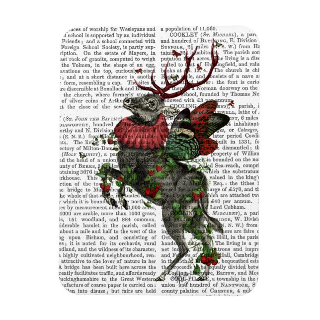 Strawberry Deer Magnet (Vertikal)