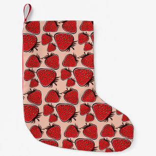 Strawberry Delight: Vintager Musterarm. Kleiner Weihnachtsstrumpf