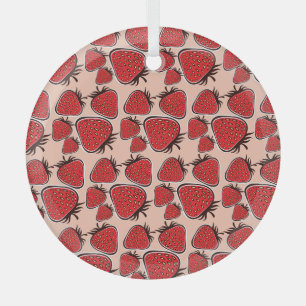Strawberry Delight: Vintager Musterarm. Ornament Aus Glas