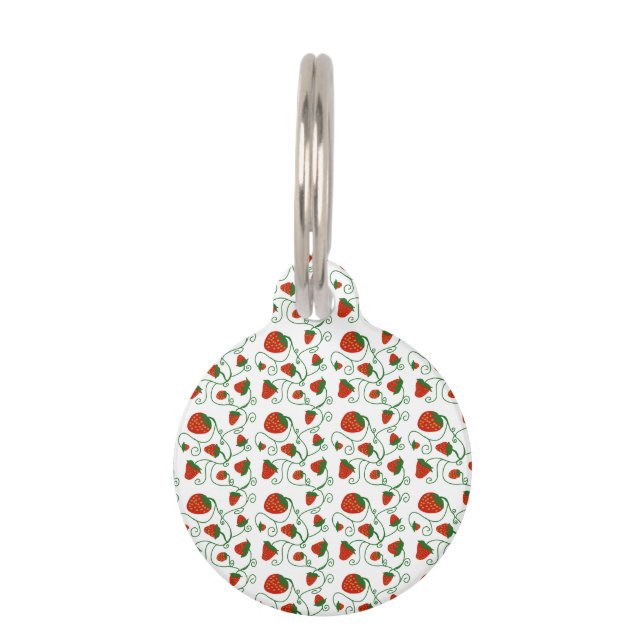 Strawberry Design Dog Tag Haustiermarke (Vorderseite)