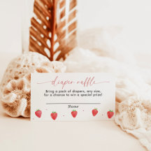 Strawberry Diaper Raffekarte | Girl Baby Dusche