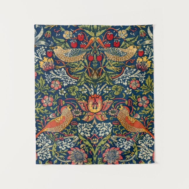 Strawberry Dieb, Dots by After William Morris Wandteppich (Vorderseite)