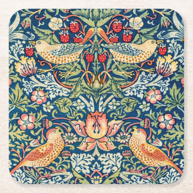 Strawberry Dieb, William Morris Rechteckiger Pappuntersetzer (Vorderseite)