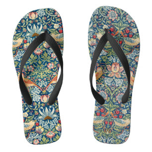 Strawberry diief - Design of William Morris Flip Flops