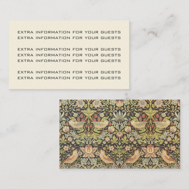 Strawberry Dives Vintage Wedding Set Begleitkarte (Vorne/Hinten)