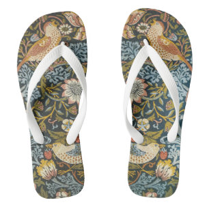 Strawberry Dives von William Morris, Vintag Art Flip Flops
