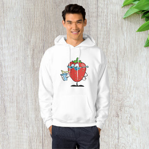 Strawberry Drinking Mens Hoodie