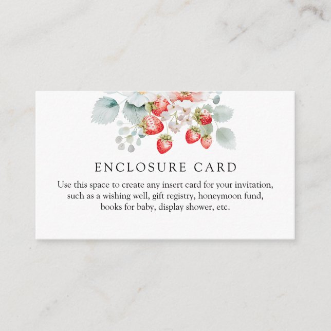 Strawberry-Duschenschließkarte Begleitkarte (Vorderseite)