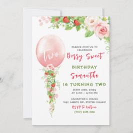 Strawberry Einladung zum ersten Geburtstag