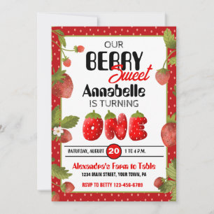 Strawberry Einladung zum Geburtstag