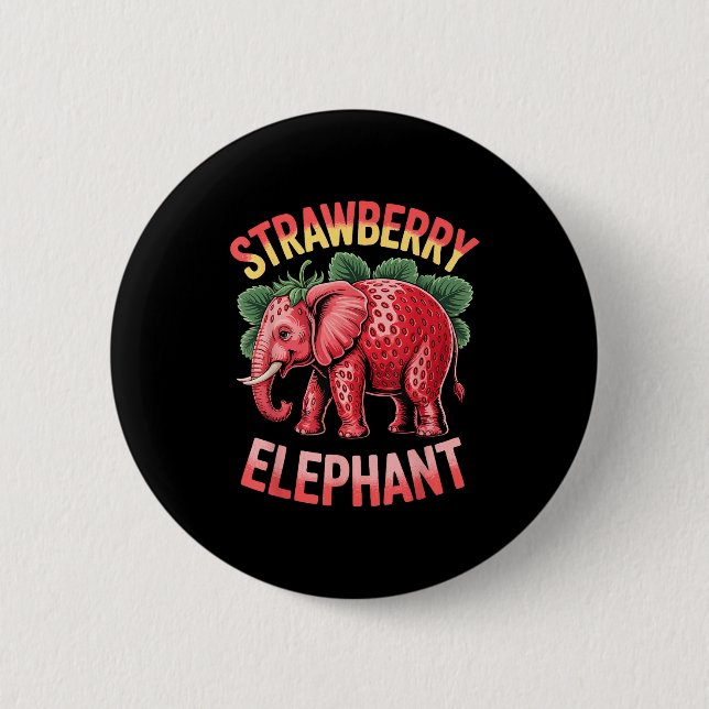 Strawberry Elephant Cute Meme Kids Italian Brainro Button (Vorderseite)