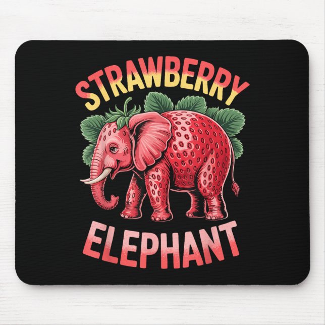Strawberry Elephant Cute Meme Kids Italian Brainro Mousepad (Vorne)