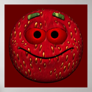 Strawberry Emoticon Poster