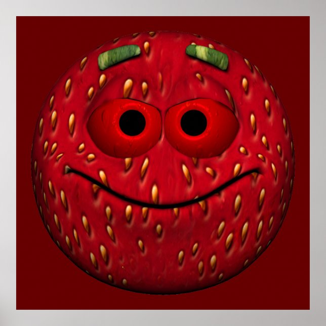 Strawberry Emoticon Poster (Vorne)