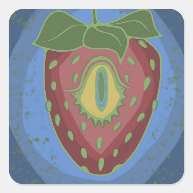 Strawberry Eye Sticker (Vorderseite)