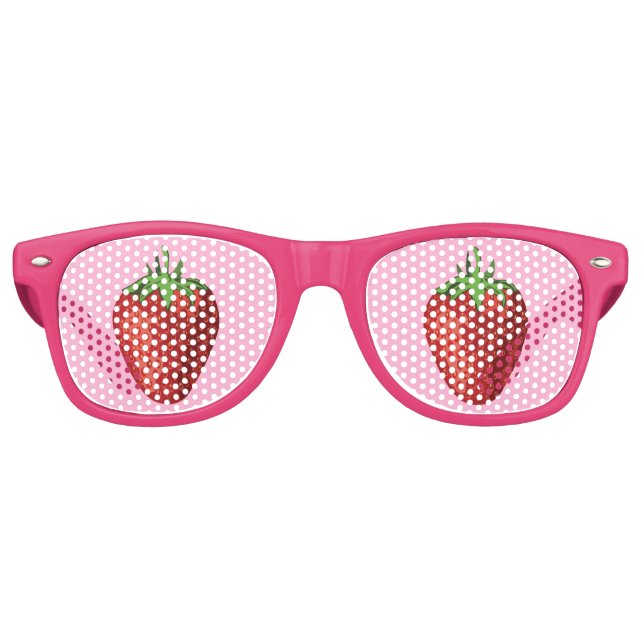 Strawberry Eyes Funny Pink Frucht Shades Partybrille (Vorderseite)