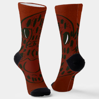 Strawberry Face Character Art Socken