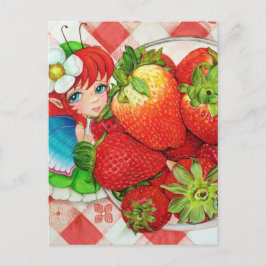 Strawberry Fairy Picnic Art Print Postkarte