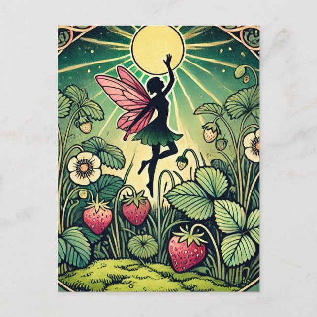 Strawberry Fairy Postkarte (Vorderseite)