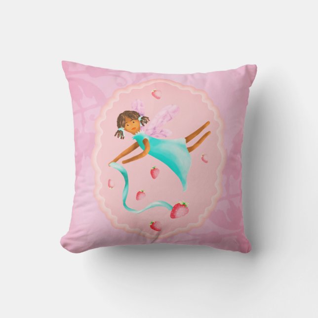 Strawberry Fairy Throw Kissen (Vorderseite)