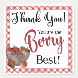 Strawberry Favor label, Schokolade Erdbeere Quadratischer Aufkleber